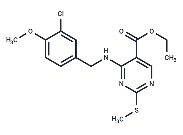 化合物 Ethyl 4-((3-chloro-4-methoxybenzyl)amino)-2-(methylthio)pyrimidine-5-carboxylate|T66433|TargetMol