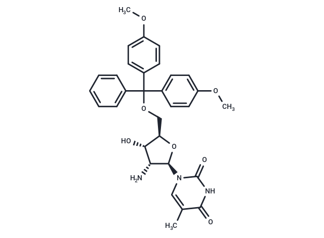 化合物 2’-Amino-2’-deoxy-5’-O-(4,4’-dimethoxytrityl)-5-methyluridine|TNU0968|TargetMol