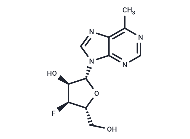 化合物 9-(3-Deoxy-3-fluoro-β-D-ribofuranosyl)-6-methyl-9H-purine|TNU0009|TargetMol