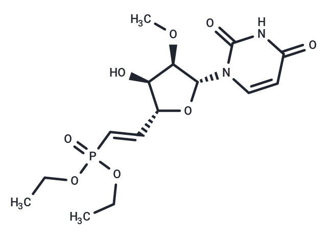 化合物 1-[(5E)-5,6-Dideoxy-6-(diethoxyphosphinyl)-2-O-methyl-β-D-ribo-hex-5-enofuranosyl]uracil|TNU1008|TargetMol