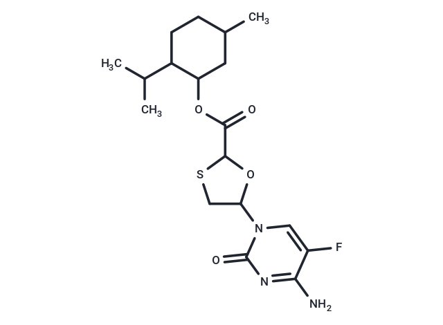 化合物 (2S,5R)-(1R,2S,5R)-2-Isopropyl-5-methylcyclohexyl 5-(4-amino-5-fluoro-2-oxopyrimidin-1(2H)-yl)-1,3-oxathiolane-2-carboxylate|T65762|TargetMol