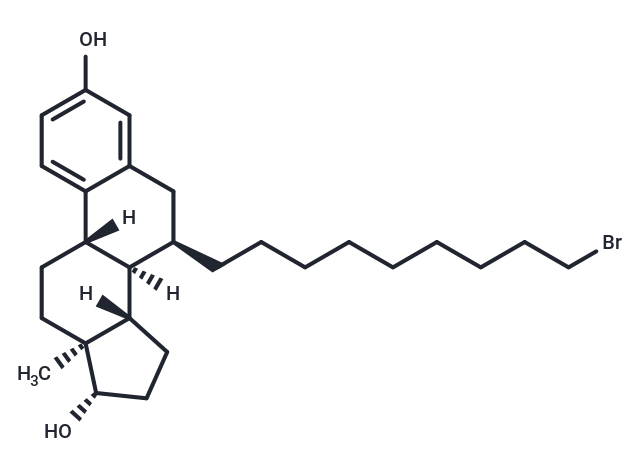 化合物 (7R,8R,9S,13S,14S,17S)-7-(9-Bromononyl)-13-methyl-7,8,9,11,12,13,14,15,16,17-decahydro-6H-cyclopenta[a]phenanthrene-3,17-diol|T66315|TargetMol