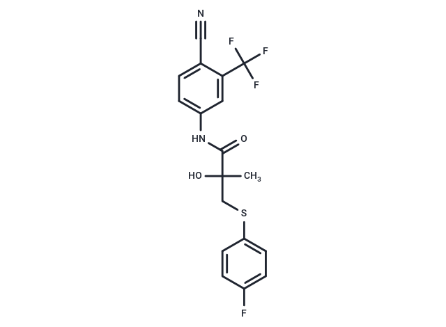 化合物 N-(4-Cyano-3-(trifluoromethyl)phenyl)-3-((4-fluorophenyl)thio)-2-hydroxy-2-methylpropanamide|T65616|TargetMol