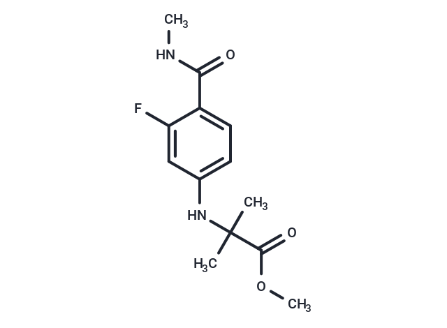 化合物 Methyl 2-((3-fluoro-4-(methylcarbamoyl)phenyl)amino)-2-methylpropanoate|T66530|TargetMol