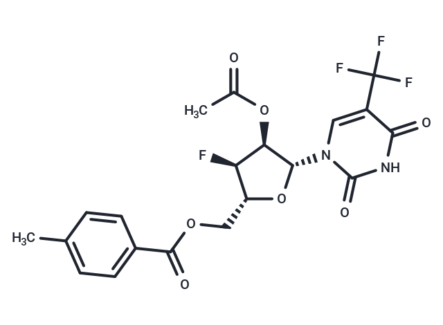 化合物 2’-O-Acetyl-5’-O-(p-toluoyl)-3’-deoxy-3’-fluoro-5-trifluoromethyluridine|TNU0833|TargetMol