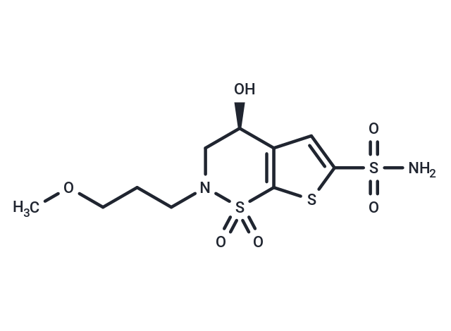 化合物 (S)-4-Hydroxy-2-(3-methoxypropyl)-3,4-dihydro-2H-thieno[3,2-e][1,2]thiazine-6-sulfonamide 1,1-dioxide|T65610|TargetMol