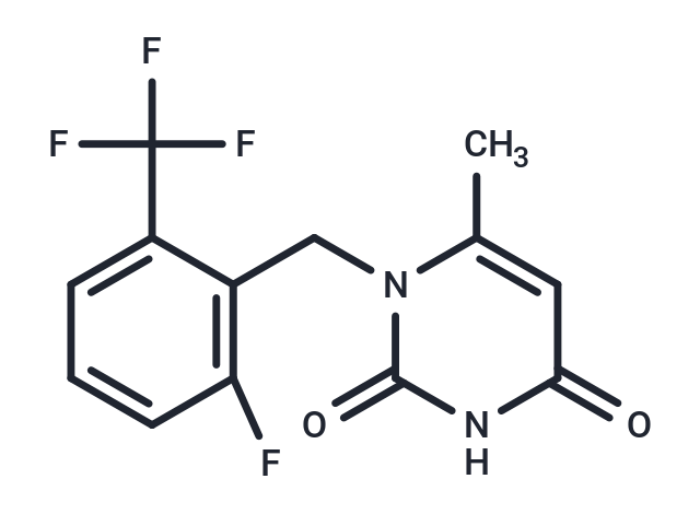 化合物 1-(2-Fluoro-6-(trifluoromethyl)benzyl)-6-methylpyrimidine-2,4(1H,3H)-dione|T66467|TargetMol