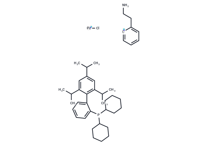 化合物 Methanesulfonato(2-dicyclohexylphosphino-2',4',6'-tri-i-propyl-1,1'-biphenyl)(2'-amino-1,1'-biphenyl-2-yl)palladium(II)|T64630|TargetMol