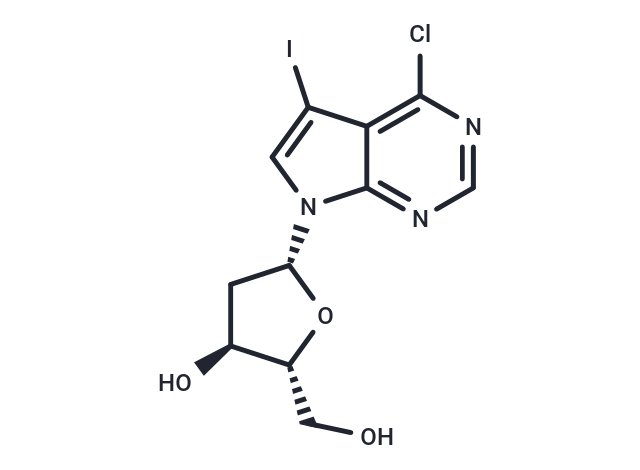 化合物 4-Chloro-5-iodo-7-(2-deoxy-b-D-ribofuranosyl)-7H-pyrrolo[2,3-d]pyrimidine|TNU1025|TargetMol