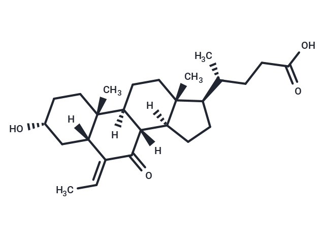 化合物 (R)-4-((3R,5R,8S,9S,10R,13R,14S,17R,E)-6-Ethylidene-3-hydroxy-10,13-dimethyl-7-oxohexadecahydro-1H-cyclopenta[a]phenanthren-17-yl)pentanoic acid|T66741|TargetMol