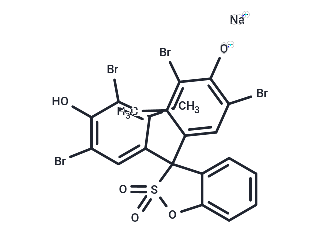 化合物 Sodium 2,6-dibromo-4-(3-(3,5-dibromo-4-hydroxy-2-methylphenyl)-2,2-dioxido-3H-benzo[d][1,2]oxathiol-3-yl)-3-methylphenolate|T64788|TargetMol