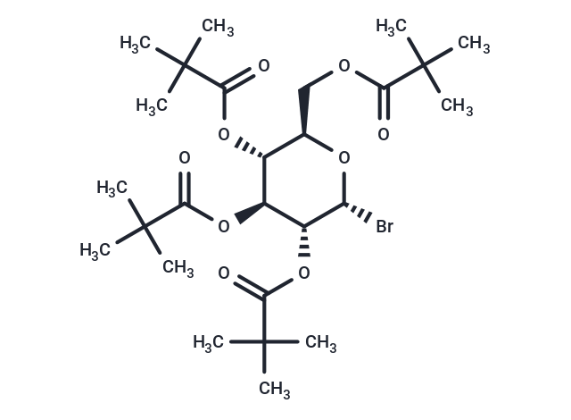 化合物 (2R,3R,4S,5R,6R)-2-Bromo-6-((pivaloyloxy)methyl)tetrahydro-2H-pyran-3,4,5-triyl tris(2,2-dimethylpropanoate)|T67293|TargetMol