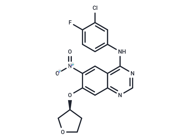 化合物 (S)-N-(3-Chloro-4-fluorophenyl)-6-nitro-7-((tetrahydrofuran-3-yl)oxy)quinazolin-4-amine|T66550|TargetMol