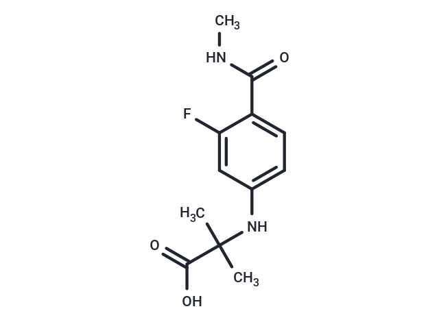 化合物 2-((3-Fluoro-4-(methylcarbamoyl)phenyl)amino)-2-methylpropanoic acid|T66529|TargetMol