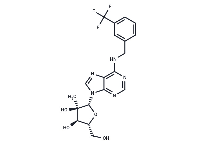 化合物 N6-(3-Trifluoromethylbenzyl)-2’-C-methyl adenosine|TNU0458|TargetMol