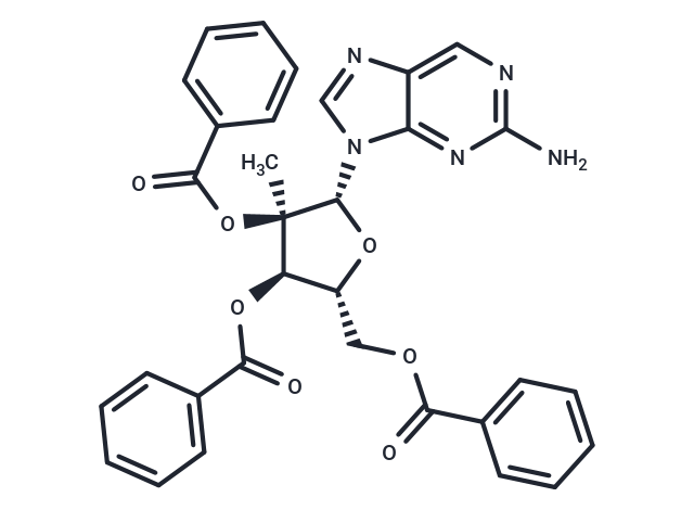 化合物 2-Amino-9-[(2,3,5-tri-O-benzoyl-2-C-methyl-β-D-ribofuranosyl)]-9H-purine|TNU0774|TargetMol