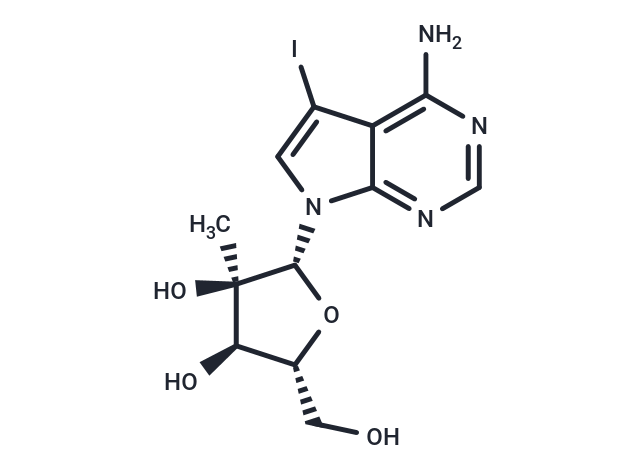 化合物 4-Amino-5-iodo-7-(2-b-C-methyl-β-D-ribofuranosyl)-7H-pyrrolo[2,3-d]pyrimidine|TNU0103|TargetMol