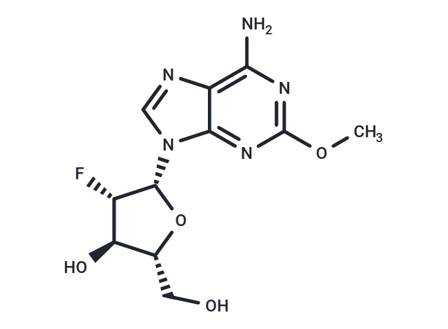 化合物 2-Methoxy-2’-deoxy-2’-fluoro-beta-D-arabinoadenosine|TNU0081|TargetMol