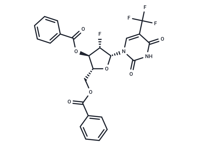 化合物 3’,5’-Di-O-benzoyl-2’-deoxy-2’-fluoro-5-trifluoromethyl-arabinouridine|TNU0916|TargetMol