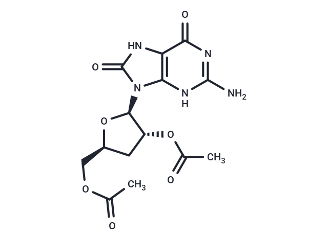 化合物 3’-Deoxy-2’,5’-di-O-acetyl-8-hydroxyguanosine|TNU1367|TargetMol