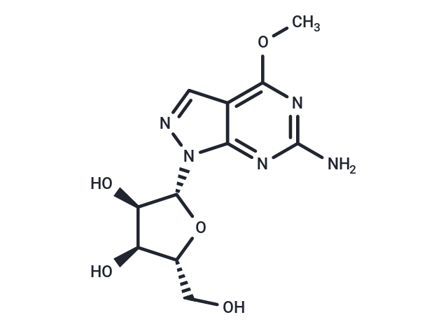 化合物 6-Amino-4-methoxy-1-(b-D-ribofuranosyl)-1H-pyrazolo[3,4-d]pyrimidine|TNU0279|TargetMol