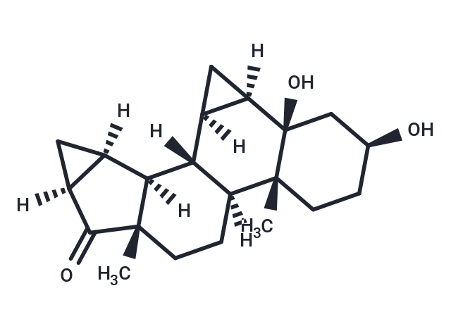 化合物 (2S,4aR,4bS,6aS,7aS,8aS,8bS,8cR,8dR,9aR,9bR)-2,9b-Dihydroxy-4a,6a-dimethylhexadecahydro-1H-cyclopropa[4,5]cyclopenta[1,2-a]cyclopropa[l]phenanthren-7(7aH)-one|T67508|TargetMol