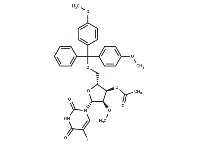 化合物 5'-O-(4,4’-Dimethoxytrityl)-2'-O-methyl-3'-O-acetyl-5-iodouridine|TNU0615|TargetMol