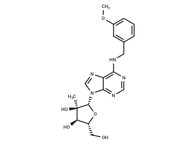 化合物 N6-(3-Methoxybenzyl)-2’-C-methyl adenosine|TNU0462|TargetMol