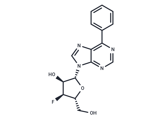 化合物 9-(3-Deoxy-3-fluoro-β-D-ribofuranosyl)-6-phenylpurine|TNU0064|TargetMol