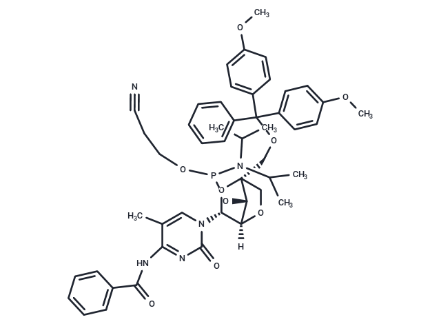 化合物 N4-Benzoyl-5’-O-(4,4’-dimethoxytrityl)-2’-O,4’-C-methylene-5-methylcytidine 3’-O-[(2-cyanoethyl)(N,N-diisopropyl)]-phosphorramidite|TNU1266|TargetMol