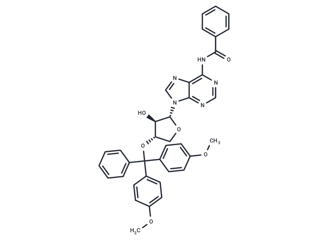 化合物 1-[3’-O-[(4,4’-dimethoxytriphenyl)methyl]-a-L-threofuranosyl]-N6-benzoyladenine|TNU1629|TargetMol