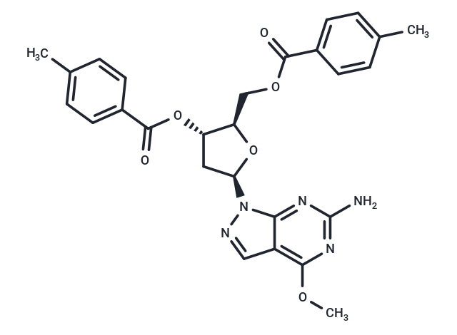 化合物 6-Amino-4-methoxy-1-(2-deoxy-3,5-di-O-(p-toluoyl)-b-D-ribofuranosyl)-1H-pyrazolo[3,4-d]pyrimidine|TNU1036|TargetMol