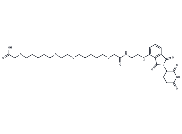 化合物 Pomalidomide-C2-amido-(C1-O-C5-O-C1)2-COOH|T17903|TargetMol