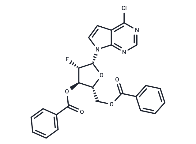 化合物 4-Chloro-7-(3,5-di-O-benzoyl-2-deoxy-2-fluoro-beta-D-arabinofuranosyl)-7H-pyrrolo[2.3-d]pyrimidine|TNU0718|TargetMol