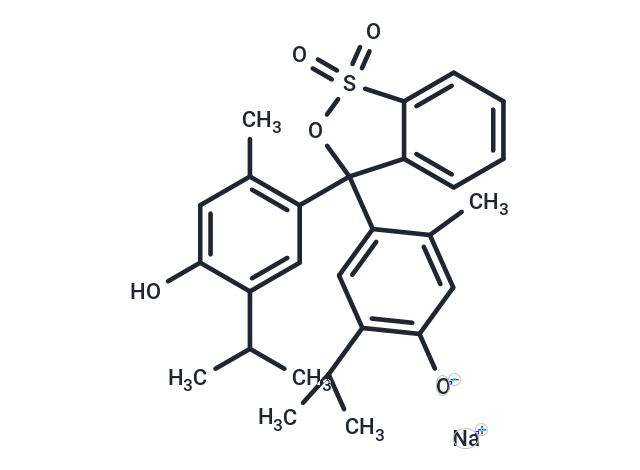 化合物 Sodium 4-(3-(4-hydroxy-5-isopropyl-2-methylphenyl)-1,1-dioxido-3H-benzo[c][1,2]oxathiol-3-yl)-2-isopropyl-5-methylphenolate|T66669|TargetMol