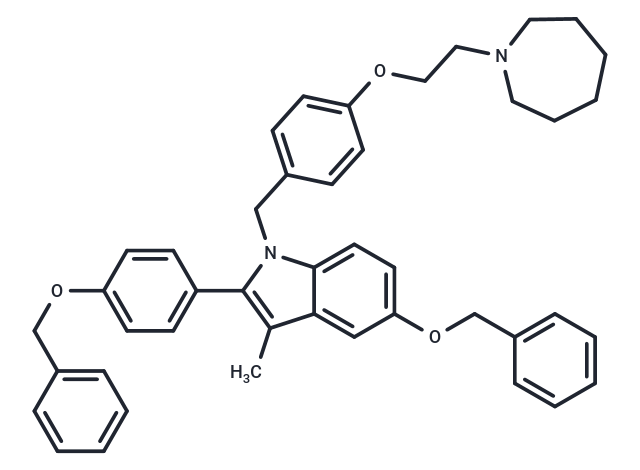 化合物 1-(4-(2-(Azepan-1-yl)ethoxy)benzyl)-5-(benzyloxy)-2-(4-(benzyloxy)phenyl)-3-methyl-1H-indole|T66992|TargetMol