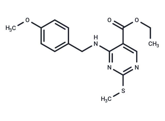 化合物 Ethyl 4-((4-methoxybenzyl)amino)-2-(methylthio)pyrimidine-5-carboxylate|T66583|TargetMol