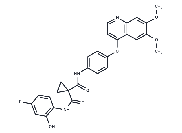 化合物 N-(4-((6,7-Dimethoxyquinolin-4-yl)oxy)phenyl)-N-(4-fluoro-2-hydroxyphenyl)cyclopropane-1,1-dicarboxamide|T64809|TargetMol