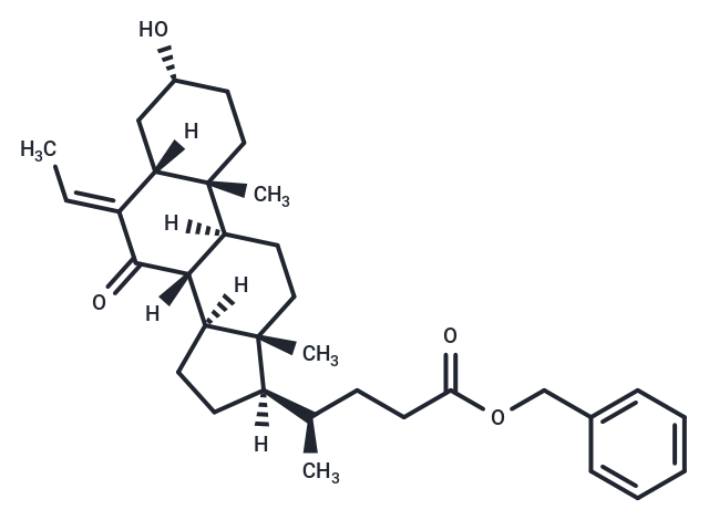 化合物 (R)-Benzyl 4-((3R,5R,8S,9S,10R,13R,14S,17R,E)-6-ethylidene-3-hydroxy-10,13-dimethyl-7-oxohexadecahydro-1H-cyclopenta[a]phenanthren-17-yl)pentanoate|T66990|TargetMol