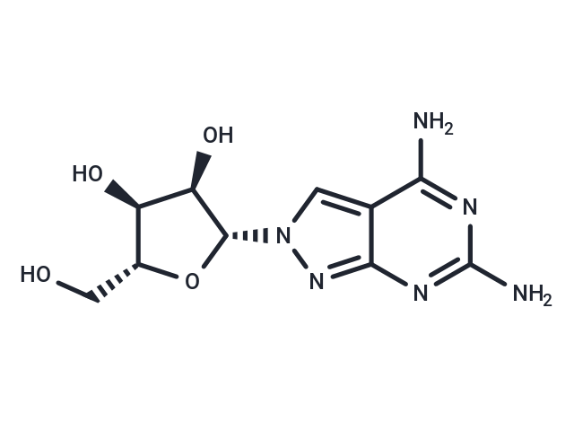 化合物 4,6-Diamino-2-(b-D-ribofuranosyl)-2H-pyrazolo[3,4-d]pyrimidine|TNU0323|TargetMol