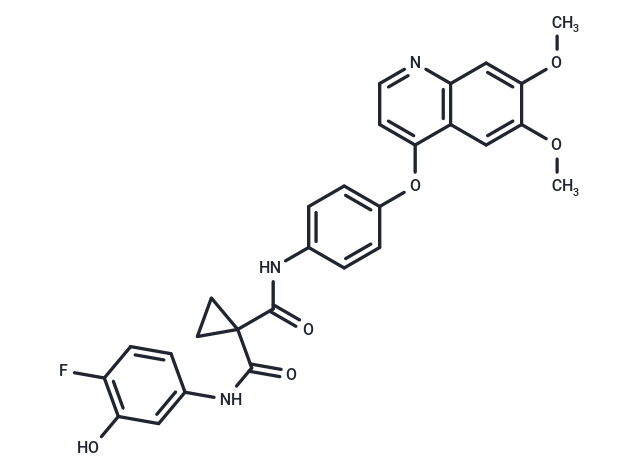 化合物 N-(4-((6,7-Dimethoxyquinolin-4-yl)oxy)phenyl)-N-(4-fluoro-3-hydroxyphenyl)cyclopropane-1,1-dicarboxamide|T64786|TargetMol