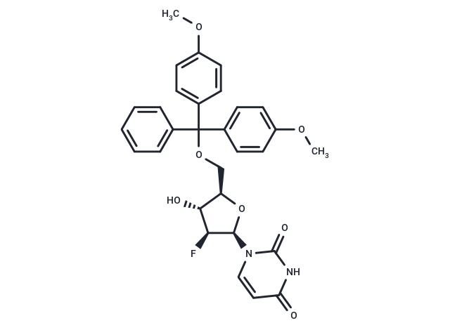 化合物 5’-O-(4,4’-Dimethoxytrityl)-2’-deoxy-2’-fluoro-b-D-arabinouridine|TNU1172|TargetMol