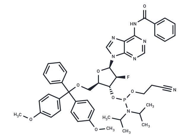 化合物 N6-Benzoyl-5’-O-(4,4’-dimethoxytrityl)-2’-fluoro-2’-deoxyarabinoadenosine-3’-O-[(2-cyanoethyl)-(N,N-diisopropyl)]phosphoramidite|TNU1171|TargetMol