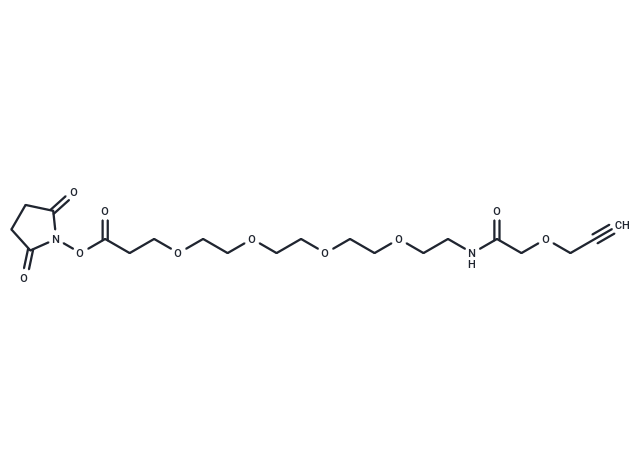 化合物 Propargyl-O-C1-amido-PEG4-C2-NHS ester|T18564|TargetMol