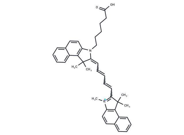 化合物 2-(5-(3-(5-Carboxypentyl)-1,1-dimethyl-1,3-dihydro-2H-benzo[e]indol-2-ylidene)penta-1,3-dien-1-yl)-1,1,3-trimethyl-1H-benzo[e]indol-3-ium|T64625|TargetMol