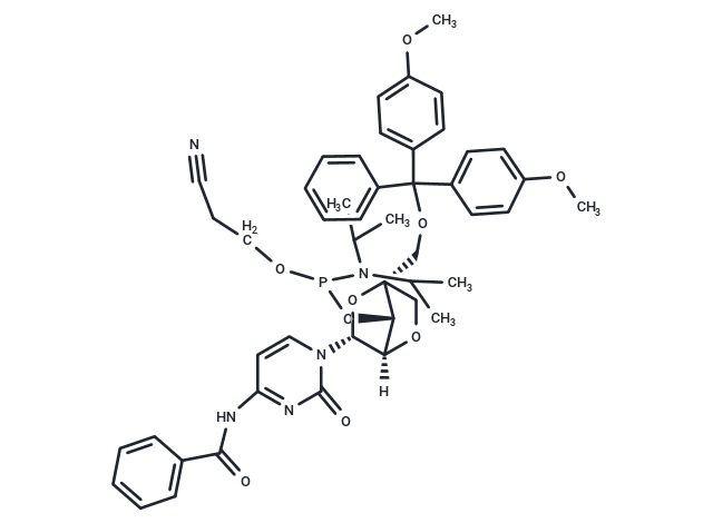 化合物 N4-Benzoyl-5’-O-(4,4’-dimethoxy trityl)-2’-O,4’-C-methylene-cytidine 3’-O-[(2-cyanoethyl) ? (N,N-diisopropyl)]-phosphorramidite|TNU1570|TargetMol