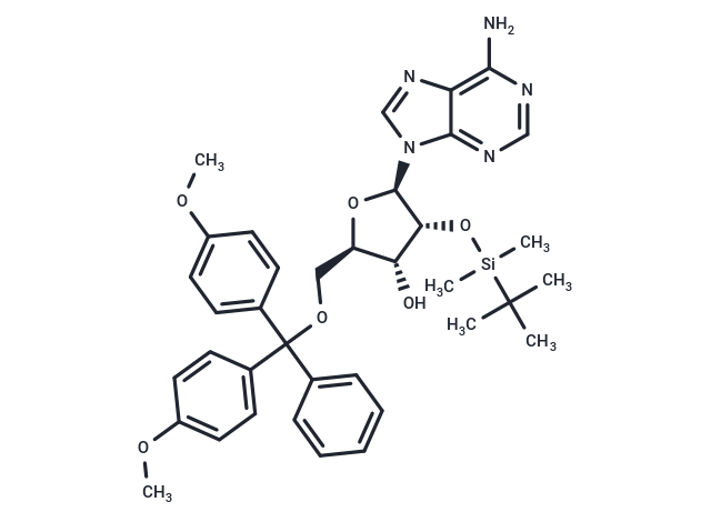 化合物 5’-O-(4,4’-Dimethoxytrityl)-2’-O-t-butyldimethylsilyl adenosine|TNU0600|TargetMol