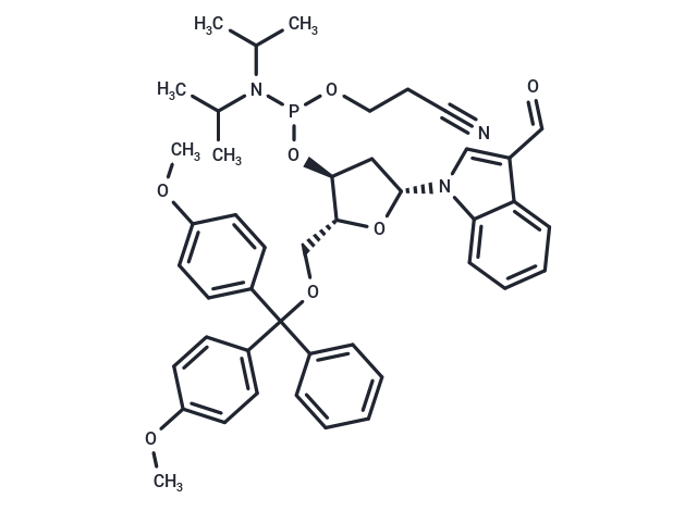 化合物 5’-O-(4,4’-Dimethoxytrityl)-2’-deoxy-3-formylindole-ribofuranosyl-3’-[(2-cyano ? ethyl)-(N,N-diisopropyl)]-phosphoramidite|TNU1321|TargetMol
