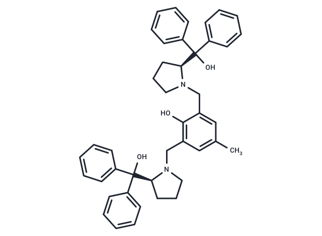 化合物 ((2S,2'S)-1,1'-((2-Hydroxy-5-methyl-1,3-phenylene)bis(methylene))bis(pyrrolidine-2,1-diyl))bis(diphenylmethanol)|T67237|TargetMol