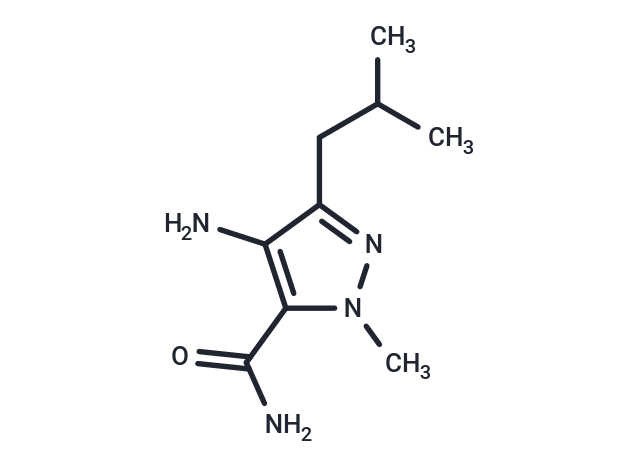 化合物 4-Amino-1-methyl-3-(2-methylpropyl)-1H-pyrazole-5-carboxamide|T64521|TargetMol